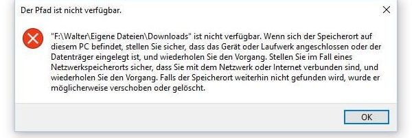 der pfad ist nicht verfügbar zugriff verweigert