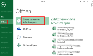 datei nicht gespeichert wiederherstellen excel zuletzt verwendet