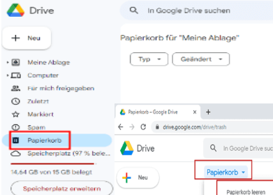 google drive gelöschte dateien wiederherstellen papierkorb