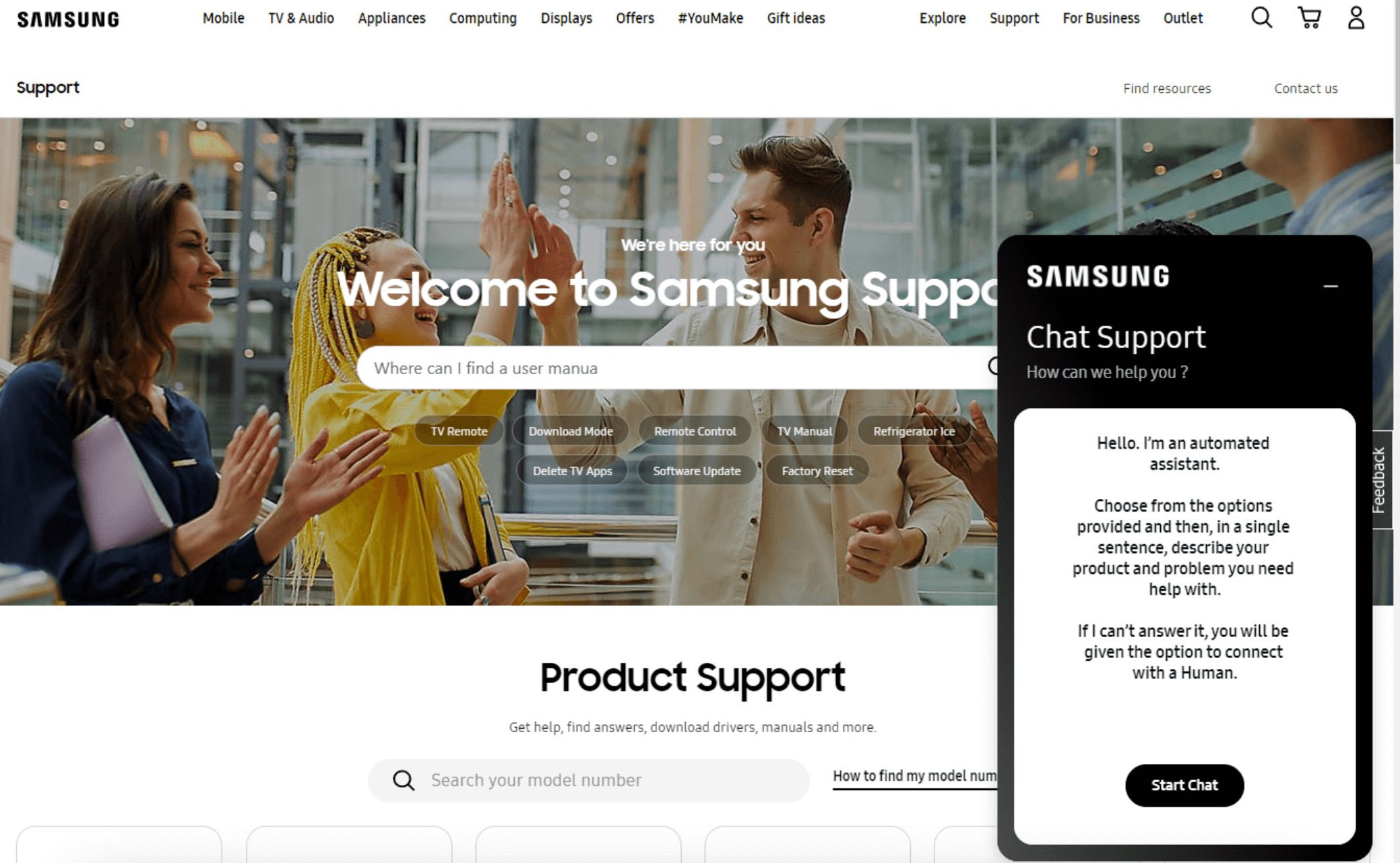contact samsung support team for help