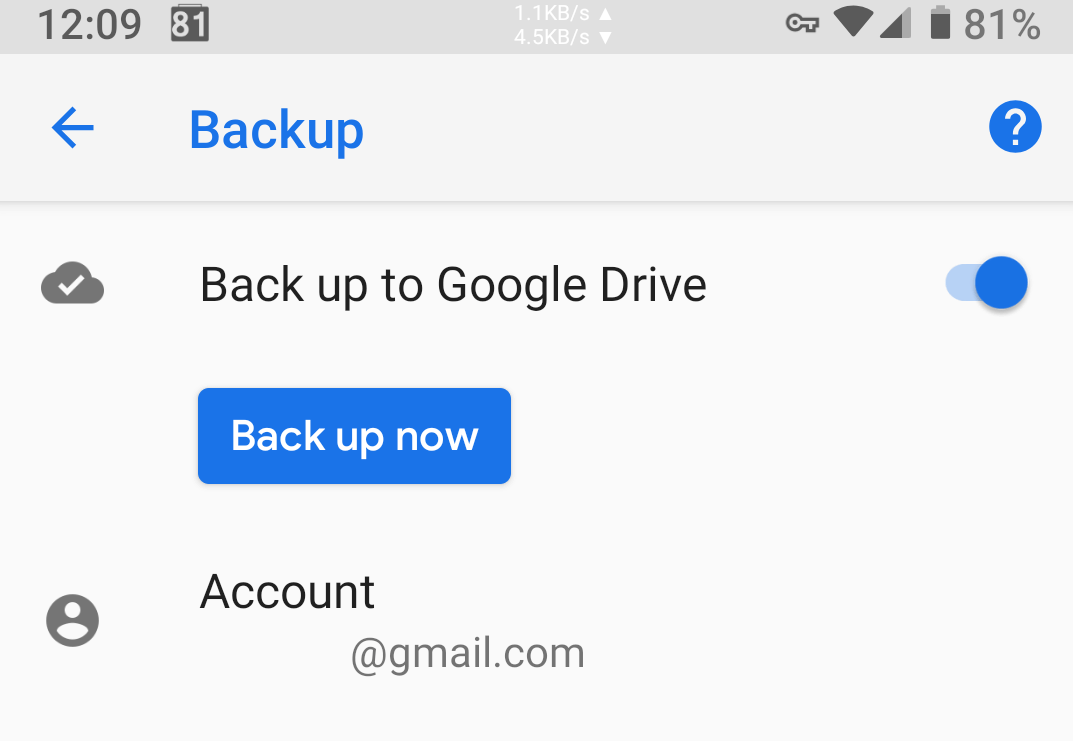google backup now