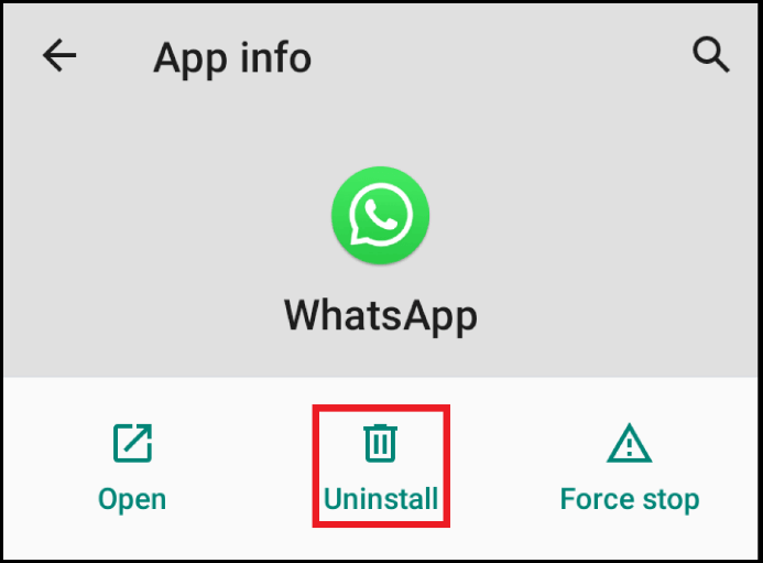 uninstall WhatsApp