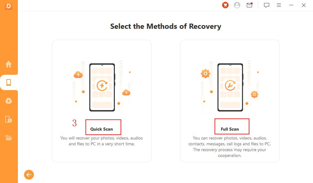 anyrecover for andriod scanning