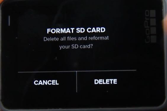 format SD card gopro