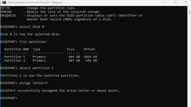 assign the drive letter to the efi partition