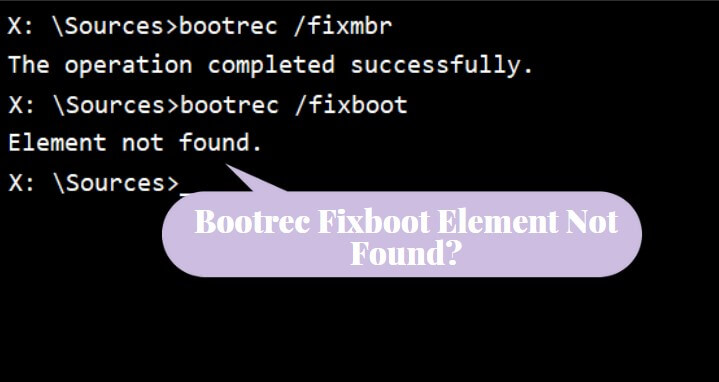 bootrec fixboot element not found