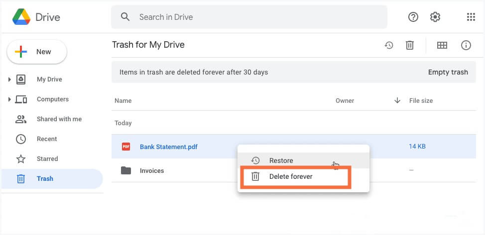 free up Google Drive storage 