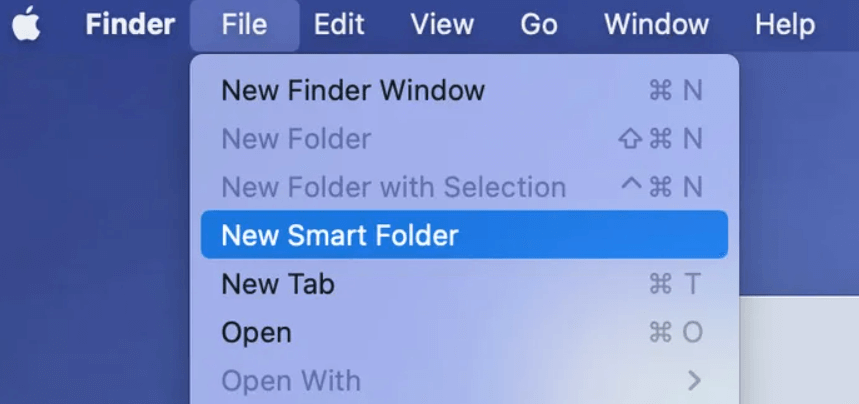 click new smart folder on finder