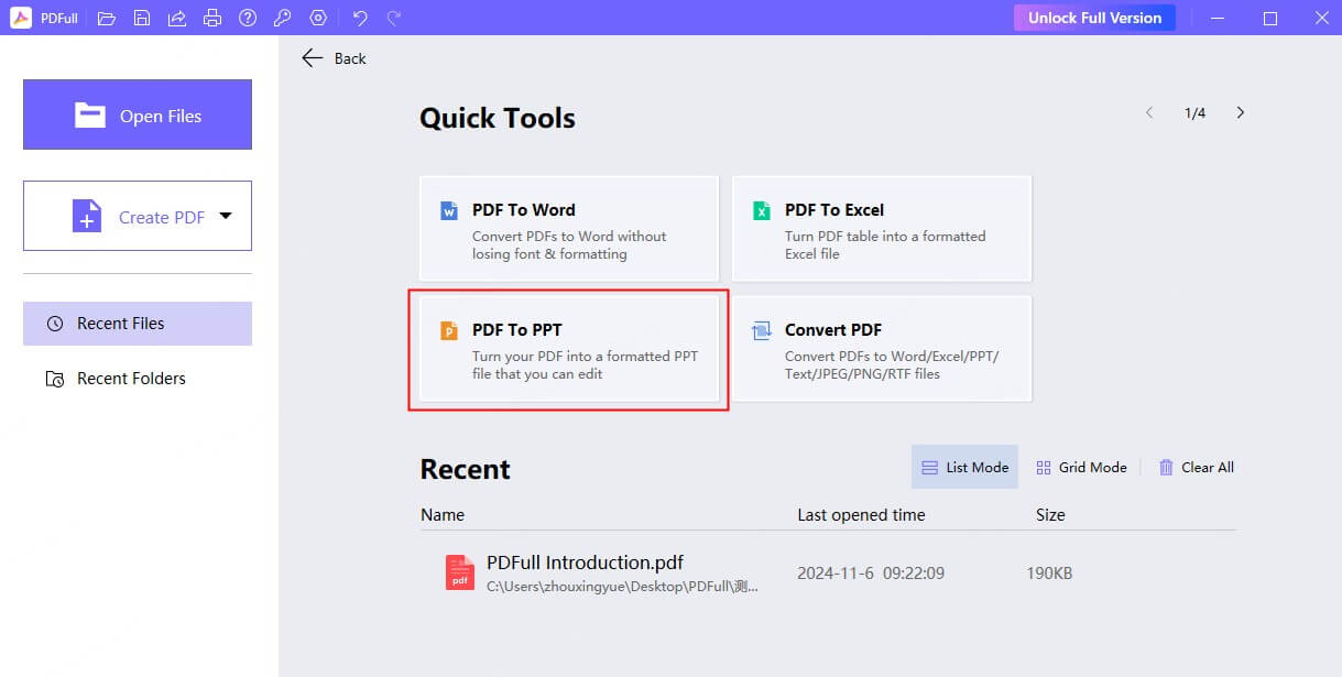 click pdf to ppt tool