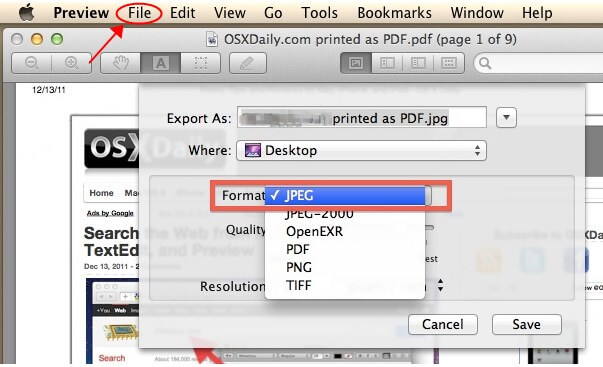 convert pdf to jpg on mac using preview