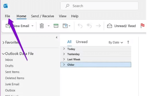 Customize settings to fix outlook attachments not showing