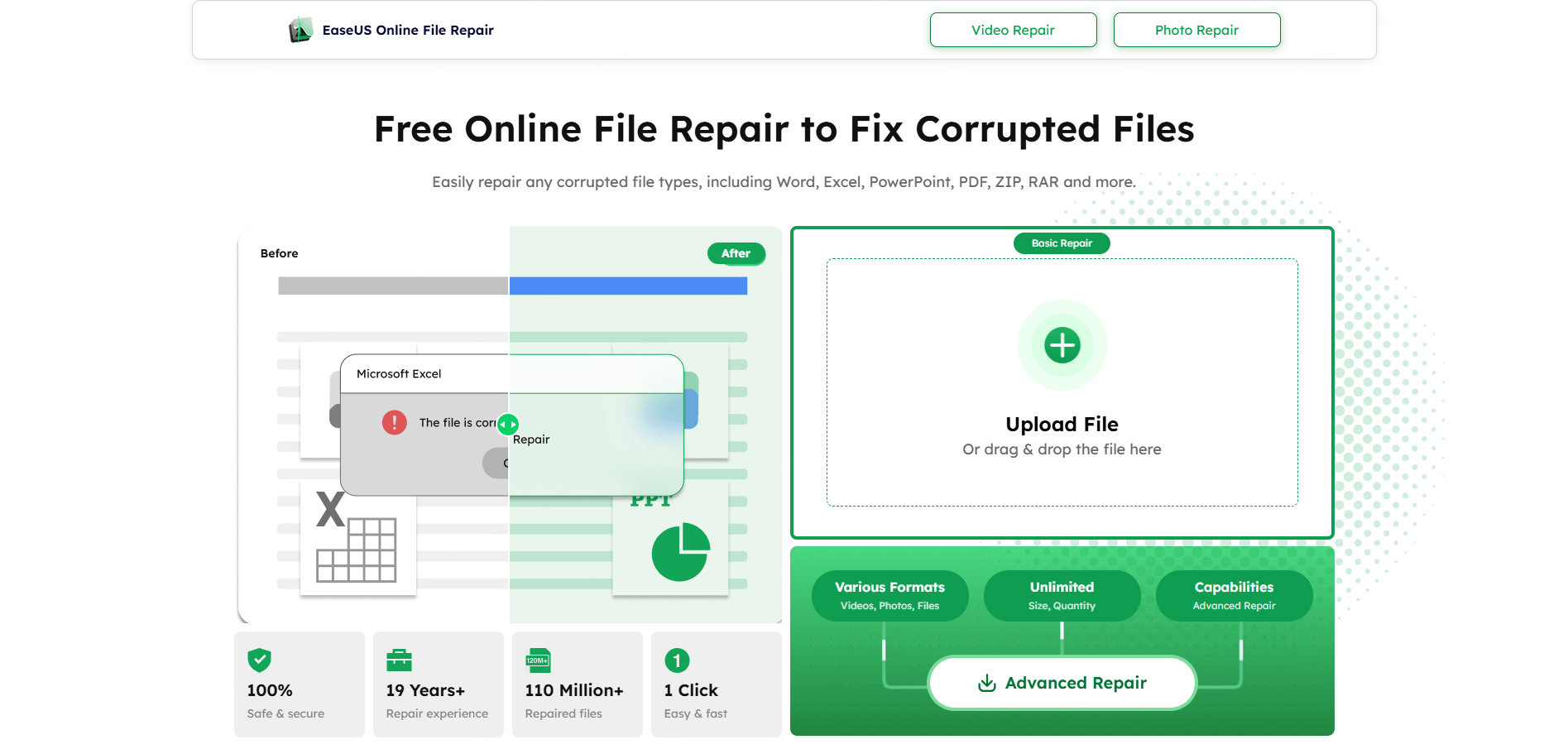 repair word document online via easeus online file repair