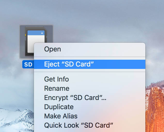 mac sd card eject