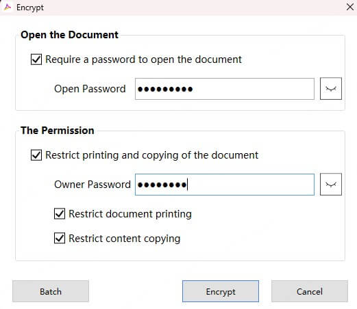 set password for pdf in pdfull