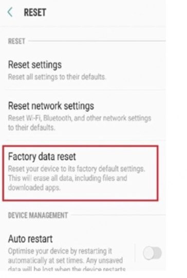 factory reset your phone