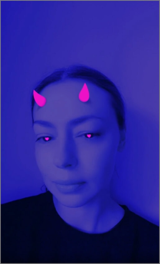 neon devil halloween filter