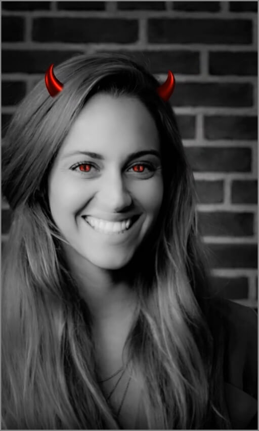 red-eyed demon halloween filter