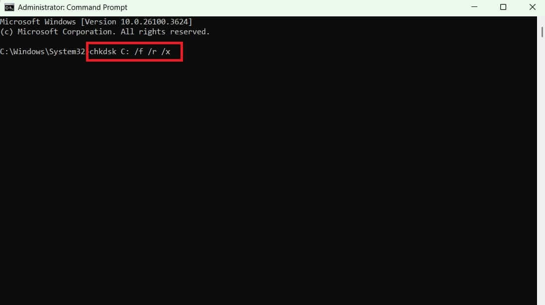 run chkdsk
