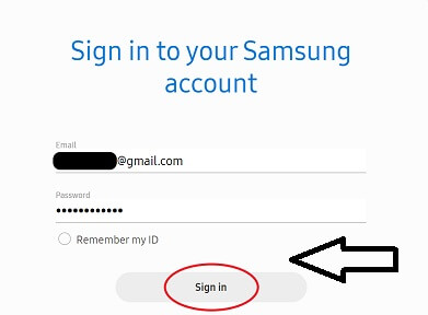 Samsung account login page