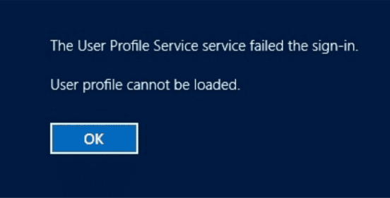 user profile service failed the sign in