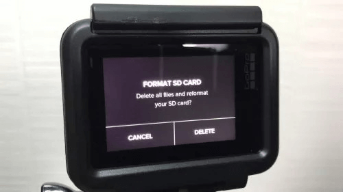 format sd card in gopro