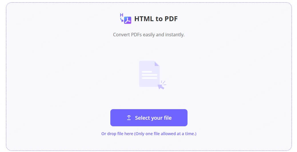 upload your html file