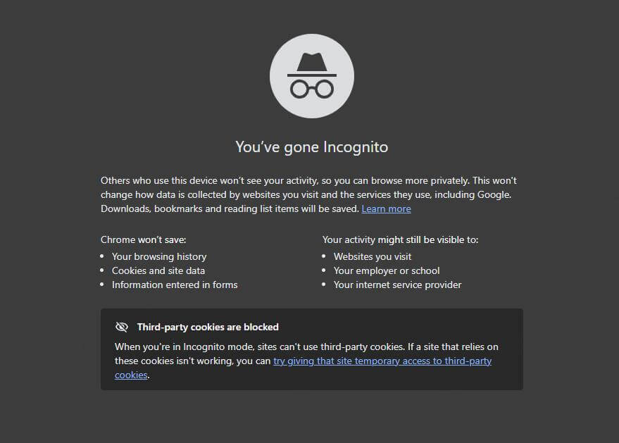 incognito mode