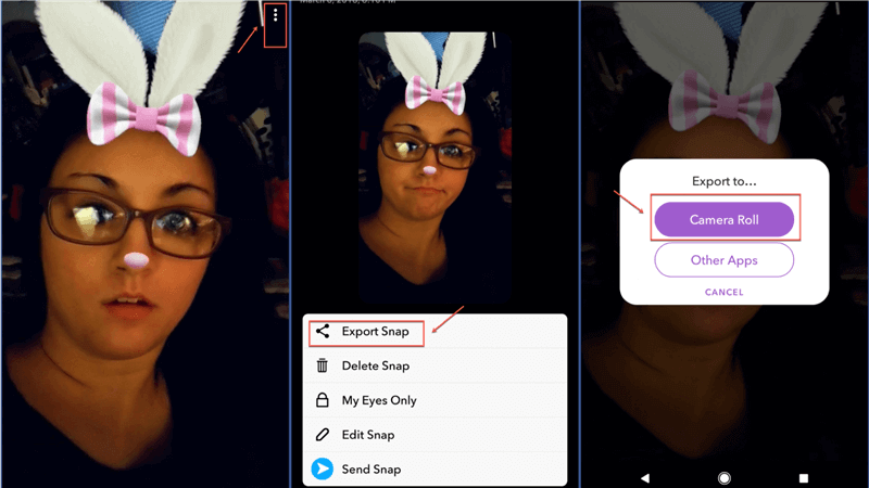 export deleted Snapchat photos on iphone