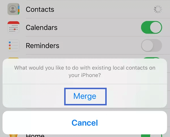 merge local contacts