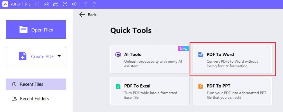 choose pdf to word conversion tool