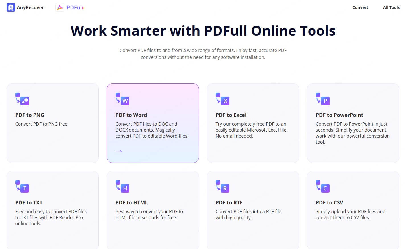 choose pdf-to-word online tool