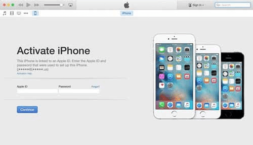 reactivate iphone using itunes