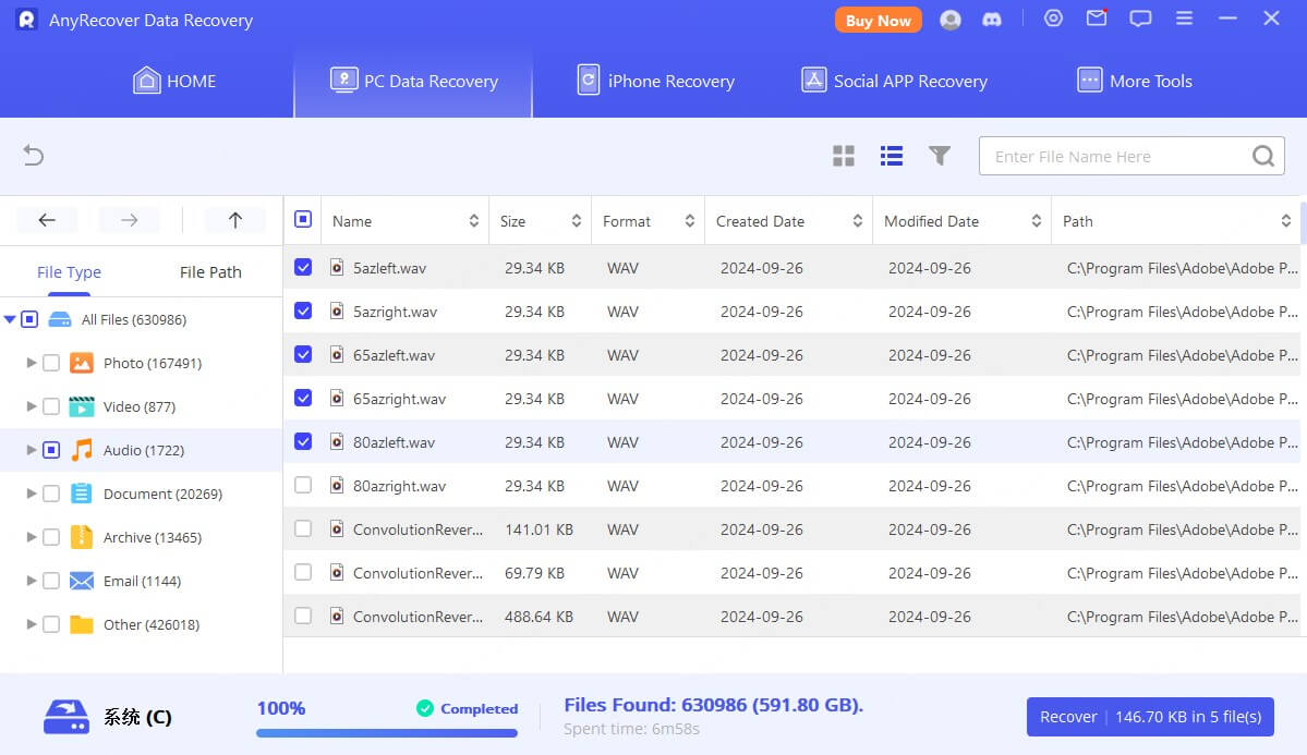 recover audio files using anyrecover