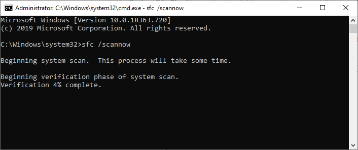 repair corrupt system files to fix windows error 0x80004005