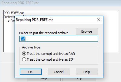 repair corrupted zip folder with winrar