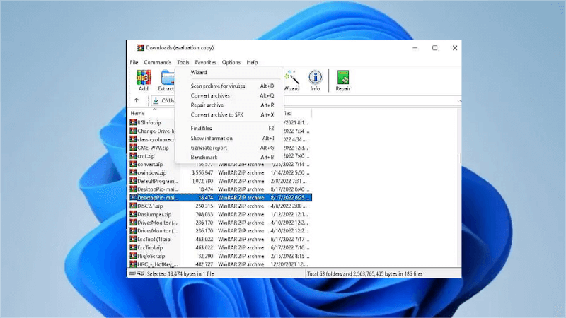 Repair Zip File With Winrar 2 