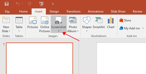 using screenshot in powerpoint