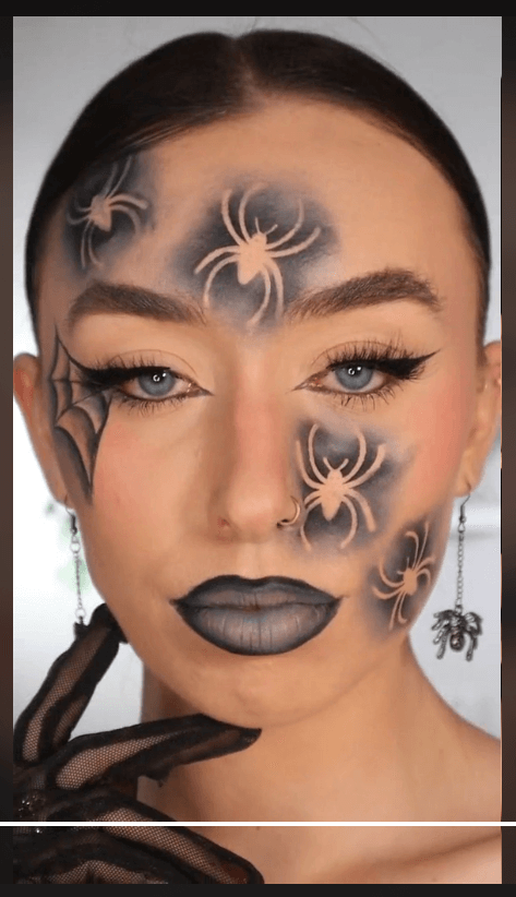 spider full-face halloween makeup