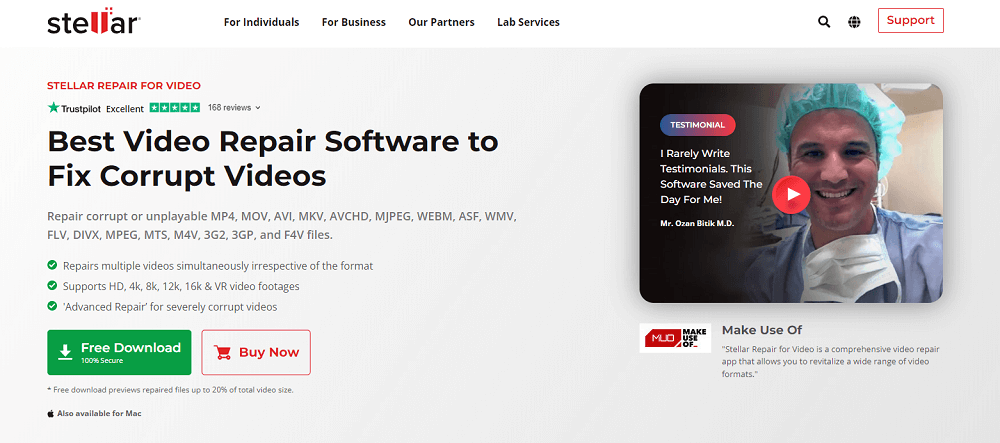 stellar repair for video