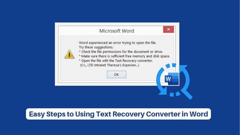 text recovery converter word fix guide cover