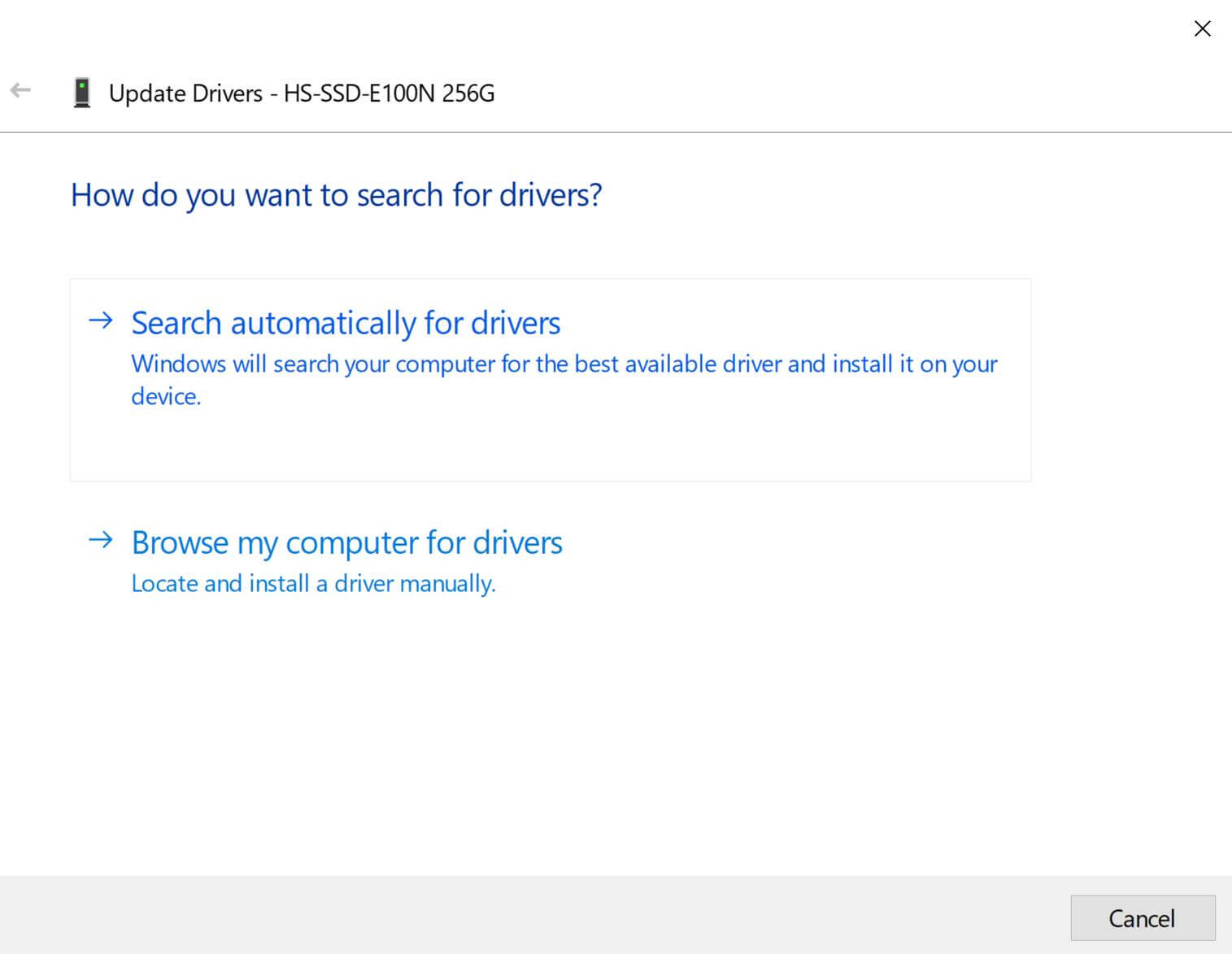 search for drivers automatically