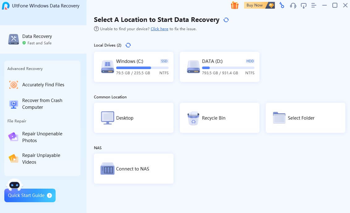 ultfone windows data recovery