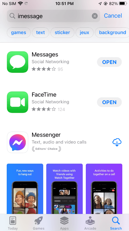 update imessage on app store