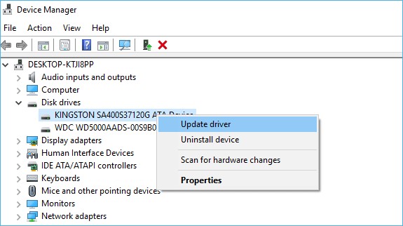 Update SSD Drivers to Fix SSD Not Showing Up