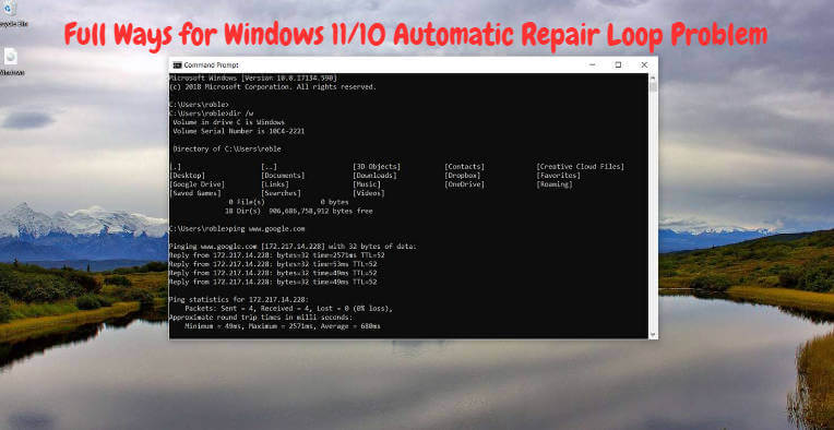 Interface of Repair Windows 11/10 From Command Prompt