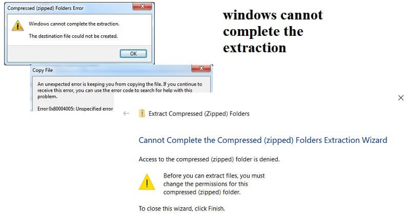Windows cannot complete extraction