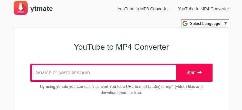 ytmate convert youtube to mp4