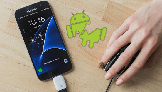use OTG USB connect your broken Samsung to recover data