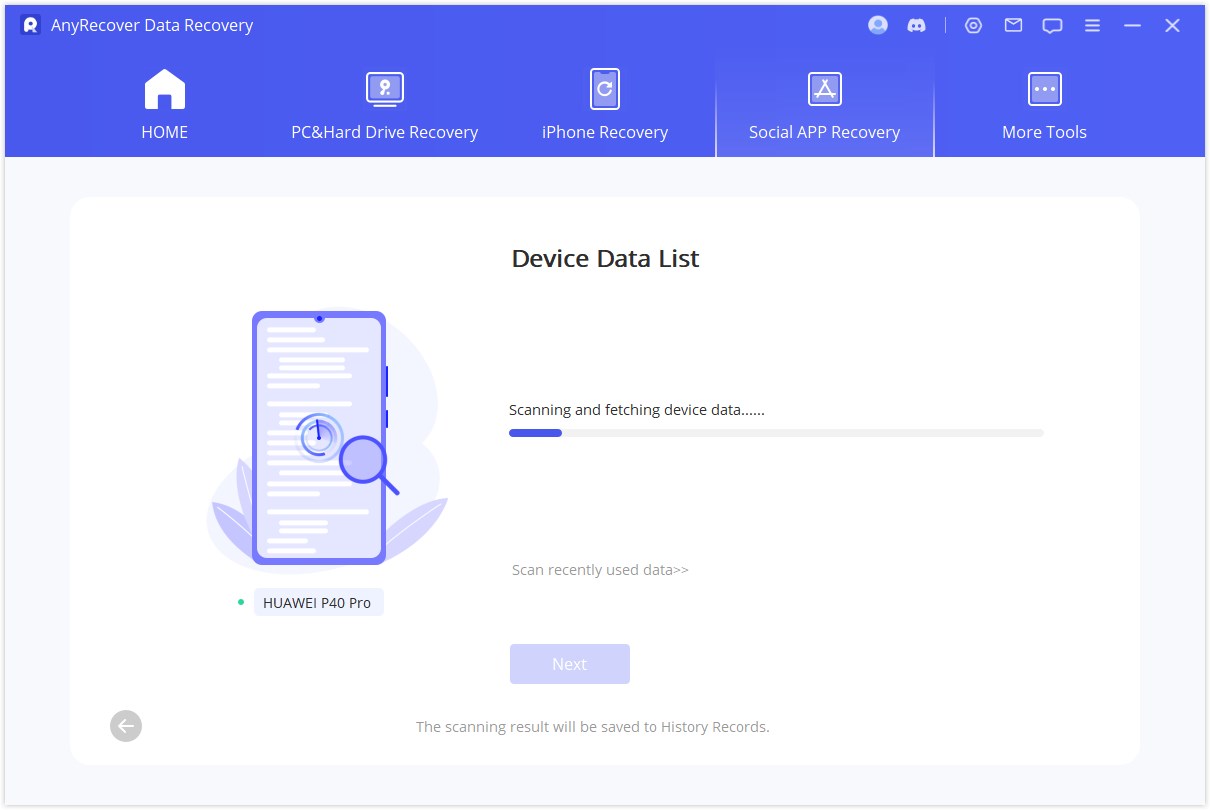 scanning and fetching Android device data