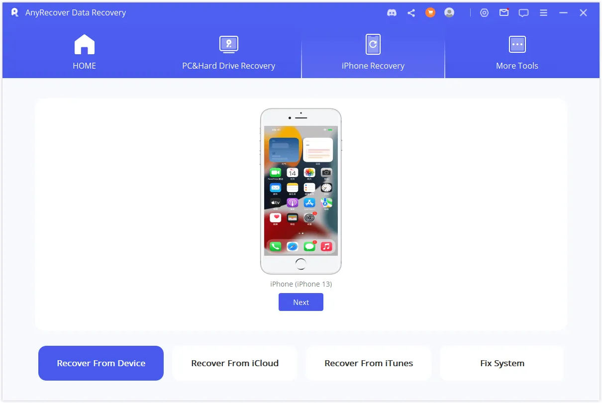 Device connection screen